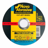Диск відрізний по металу NOVOABRASIVE 115х1.2х22.23мм 25шт*уп