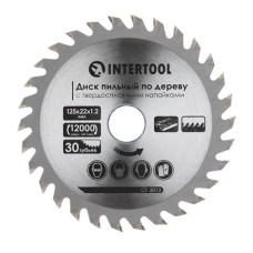 Диск пильний INTERTOOL 125х22.23мм 30Т з напайками