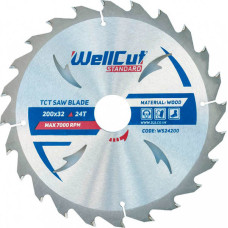 Диск пильний WELLCUT 200х32мм 24Т з напайками