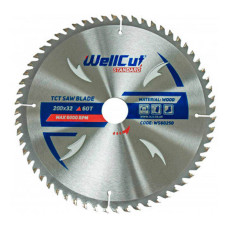 Диск пильний WELLCUT 200х32мм 60Т з напайками