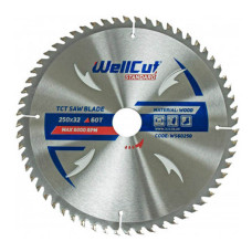 Диск пильний WELLCUT 250х32мм 60Т з напайками