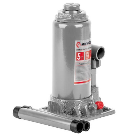 Домкрат стовпчик одноштоковий 5т, 200-385мм Intertool