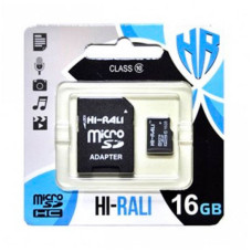 Карта пам'яті miсro SDHC HI-RALI 16GB class 10 (з адаптером) (р.1 рік)