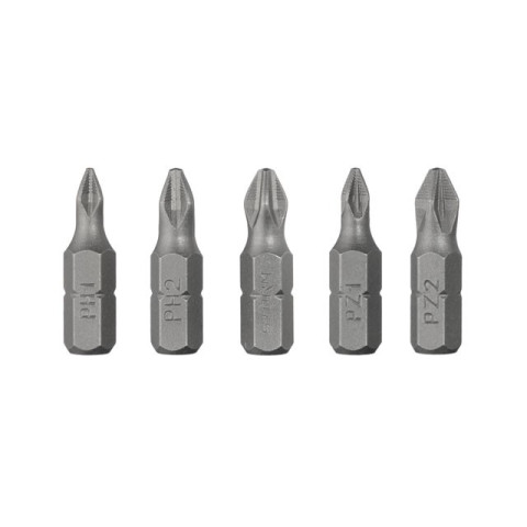 Набір біт 5шт. PH1, PH2, PZ1, PZ2 1/4in*25мм, S2, STORM INTERTOOL