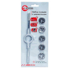 Набір плашок 6шт.(М4-М10)+утримувач Intertool