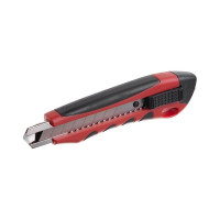 Нож строительный сегментный 18мм, мет.направл, дробилка, обрез.ручка Intertool (12шт/уп)