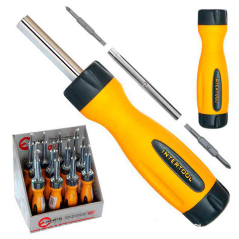 Викрутка 4в1 універс.(PH1;2/SL5;6) Intertool (12шт/уп)