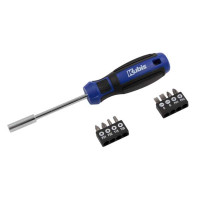 Викрутка 8 насадок, SL5, 6 мм, PH1, 2, PZ1, 2, T15, 20, CrV6150, HRC 51-54 Kubis