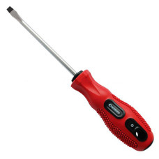Викрутка шліц. SL8х200мм, проріз.червона ручка Intertool (12шт/уп)