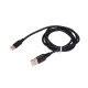 Шнур USB-typeC 1м. мідь чорний/білий