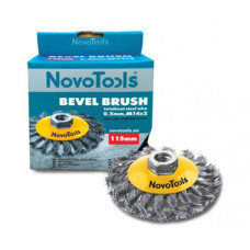 Щітка конусна для УШМ NOVOTOOLS 100мм плет. сталь