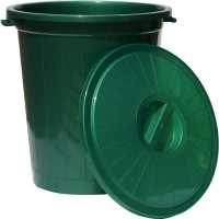 Бак із кришкою 70л d-480 h-520 колір зелений AL-PLASTIK