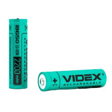 Батарейка Videx акумуляторна 18650 Li-ion, 2200mAh, 3,7V (без захисту)
