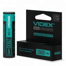 Батарейка Videx акумуляторна 18650 Li-ion, 2800mAh, 3,7V (із захистом)