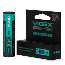 Батарейка Videx акумуляторна 18650 Li-ion,3400mAh,3,7V(із захистом)