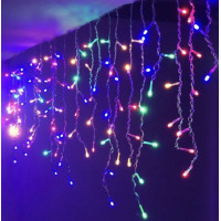 Гірлянда бахрома 120 LED, 3м * 0,5 м, прозорий провід, мульті 60