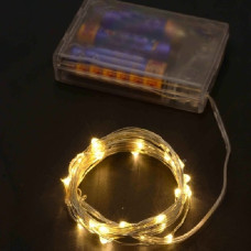 Гірлянда Роса на батарейках 20 LED, 2м, білий теплий (250)